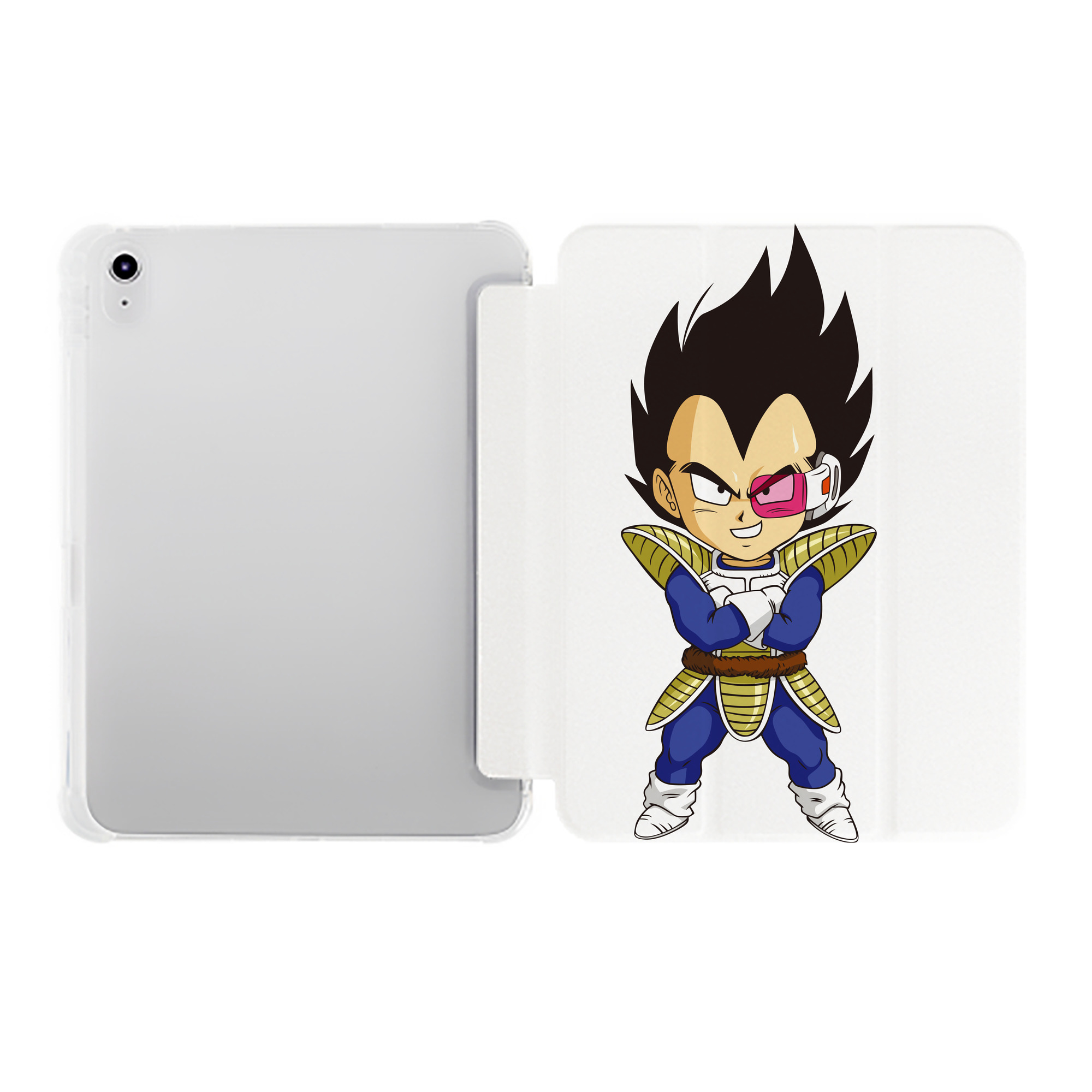 （画像用） ドラゴンボール ベジータ四世（Bejīta Yonsei）DRAGON BALL Vegeta IV IPad ケース ペン収納付き 三つ折りスタンド PUレザー×シリコン 対応機種9.5/10.5/10.9インチ